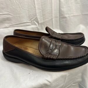 Allen Edmonds Mens Leather Slip On Penny Loafers Black & Brown Size 11.5 D 13782